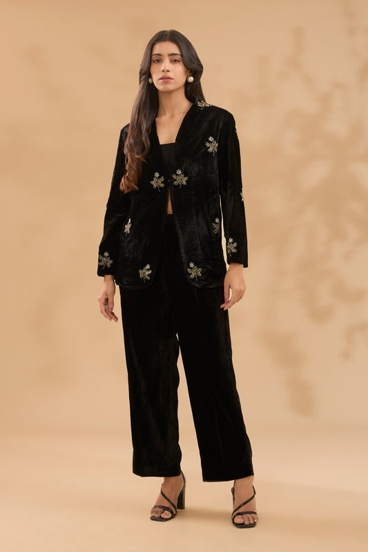 FARAH HAND EMBROIDERED BLAZER AND PANTS SET (SET OF 2)